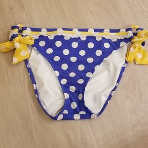 Betsey Johnson blue polka dot bikini bottom